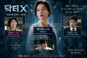 닥터X 등장인물 관계도 김지원 계수정 장희숙 부승권 박태경 인물관계 대표 이미지
