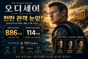 오디세이 천만 관객 눈앞 누적 886만명 크리스토퍼 놀란 영화 흥행 기록 대표 이미지