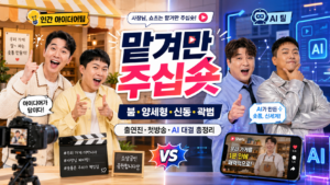 맡겨만 주십숏 예능 붐 양세형 신동 곽범 출연진과 AI 대결을 표현한 대표 이미지